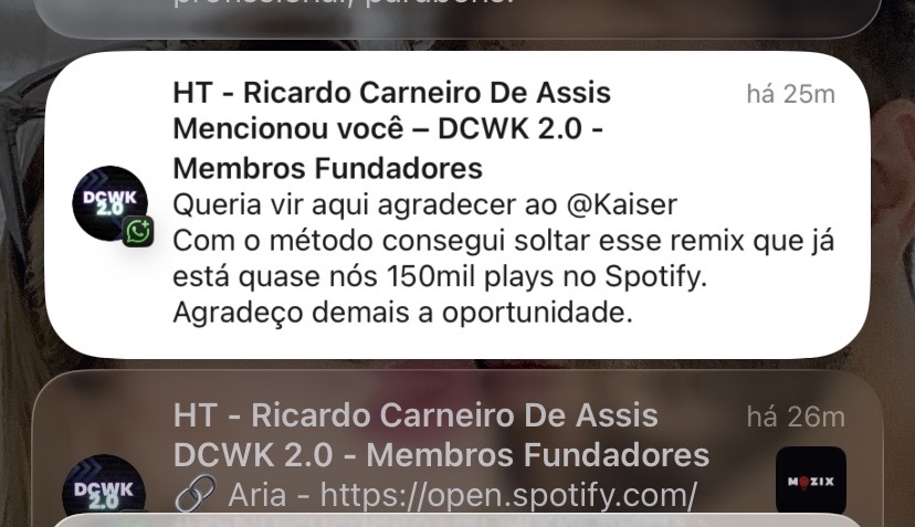 Depoimento de aluno do DCWK sobre melhoria na mixagem e estrutura de tracks