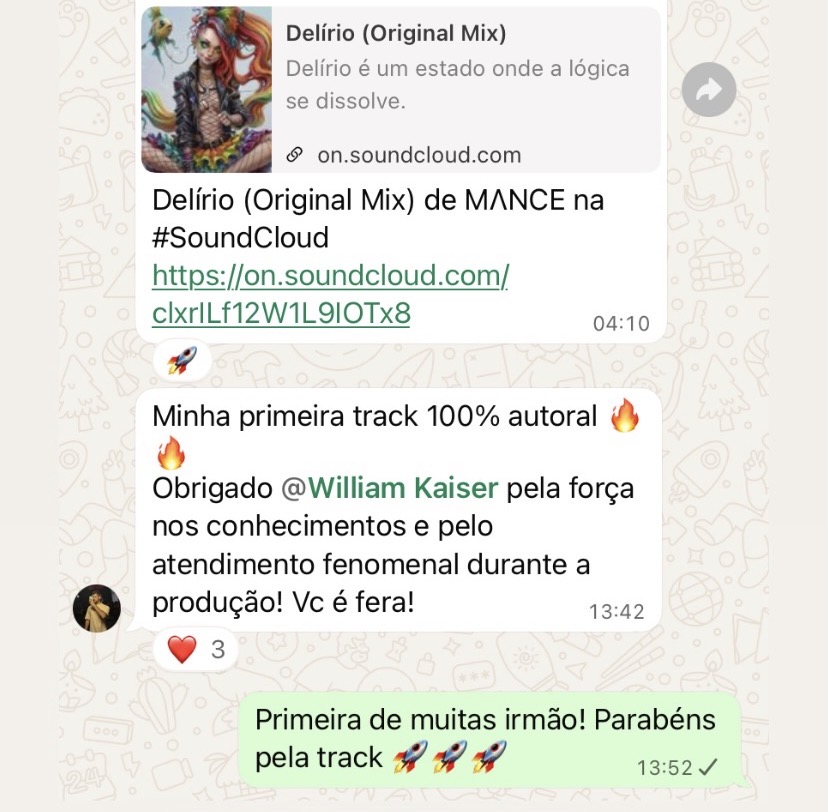 Print real de feedback de aluno 3