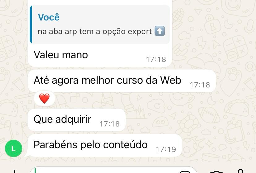 Print real de feedback de aluno 5